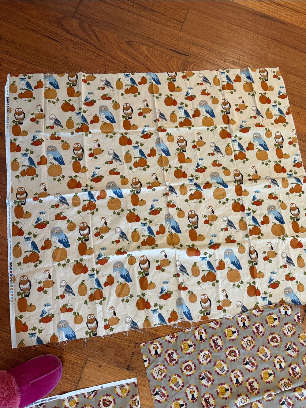 HTF Alexander Henry & Springs Creative Fall Owl Fabric Lot - 4 Pcs (2.1 + Yds) - Picture 5 of 8